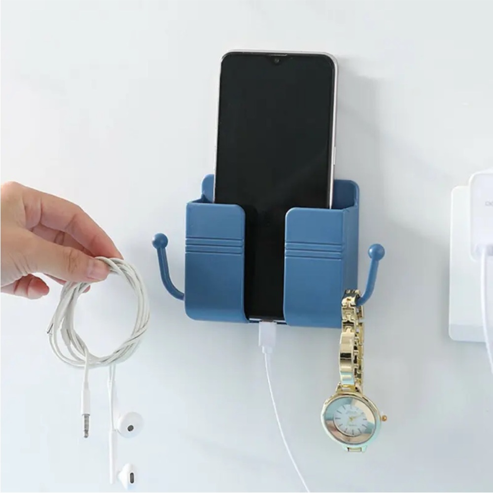 Organizer Storage Rack Remote Control Holder Phone Charging Bracket Wall Mounted